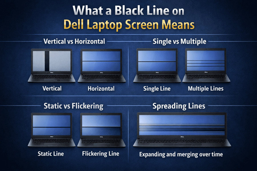 What a Black Line on Dell Laptop Screen Means
