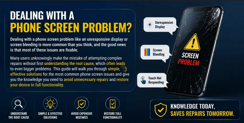 Phone Screen Problems: Black Display & Touch Not Responding 1 Dealing with phone screen problems